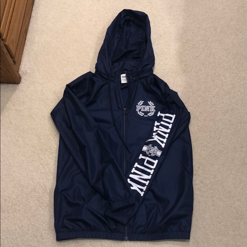VS PINK Hooded Full Zip Windbreaker
